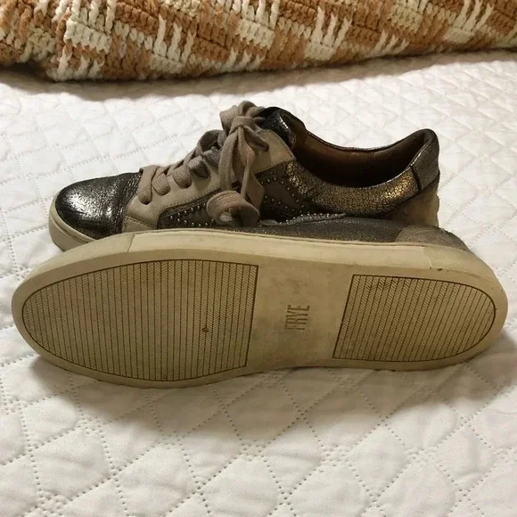 Frye Ivy Logo Patch Studded Sneakers - Picture 3 of 9